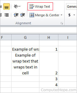 Wrap Text option in Microsoft Excel.
