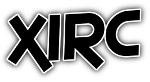 xIRC in black lettering with white outline.