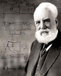 Alexander Graham Bell, the inventor of the first telephone.