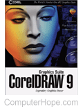 CorelDRAW 9 software box.