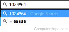 Google Chrome omnibox math operations