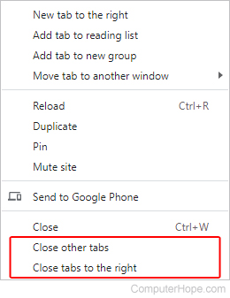 Quickly Close Other Tabs in a Browser picture