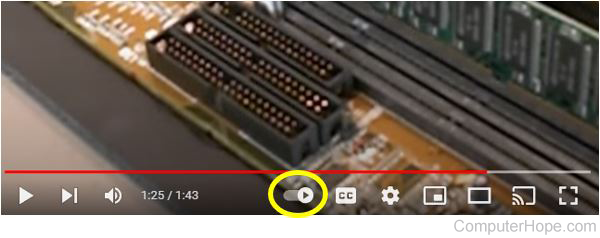 YouTube AutoPlay setting in the On position.