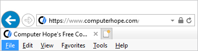 file menu bar in Internet Explorer.